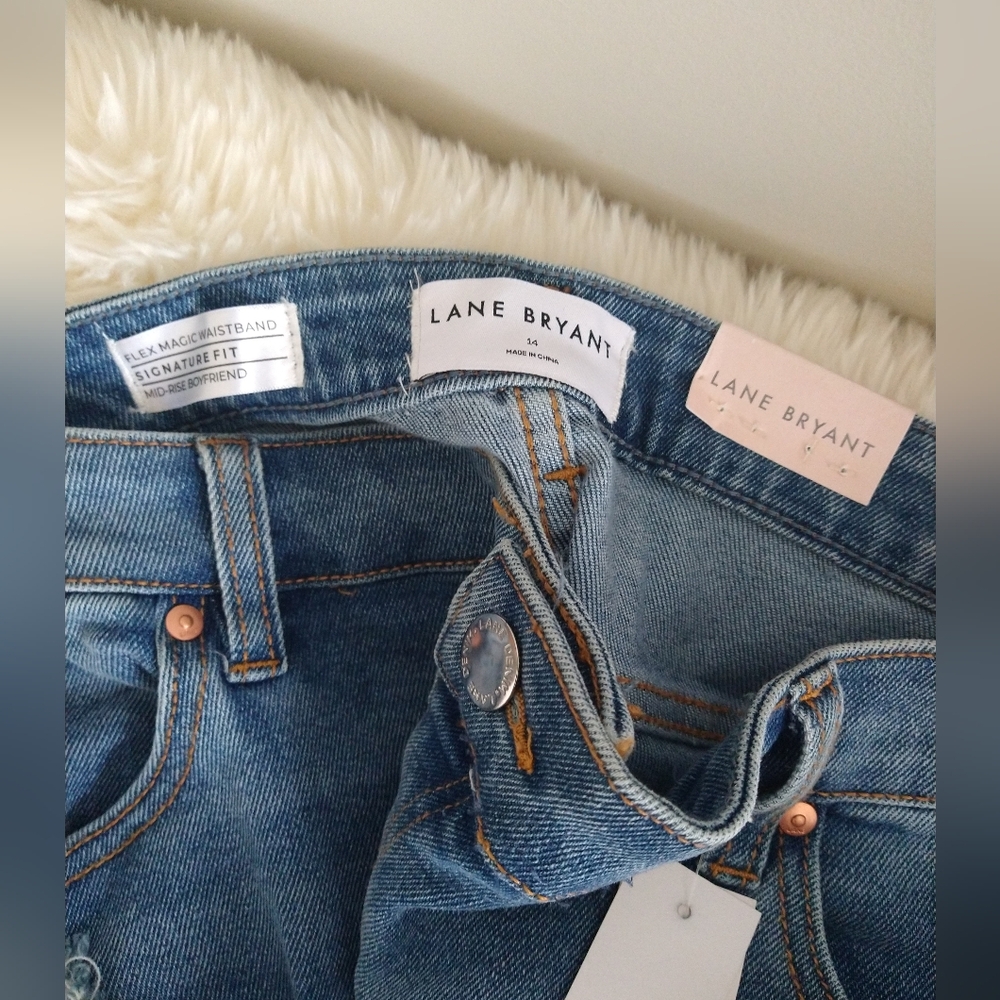 💙Lane Bryant Mid-Rise Signature Fit Boyfriend Blue Jeans Sz. 14💙 - Picture 5 of 11